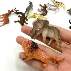 12pcs Animal Doll Model Realistic Statues for Home Decor