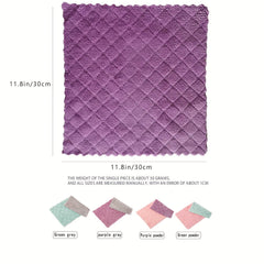 10pcs Coral Velvet Washcloths Highly Absorbent Cleaning Cloth