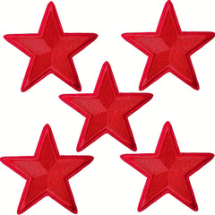 5pcs Stars Iron On Patches Sew On Embroidered Applique Repair Patch DIY Crafts