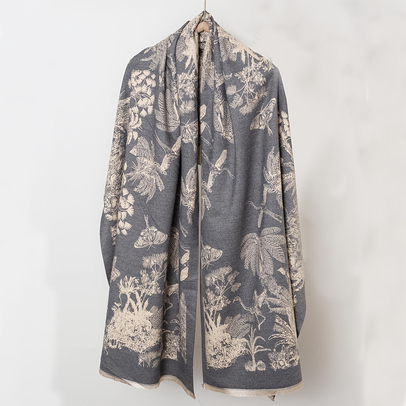Vintage Jacquard Large Scarf Shawl Women - Windproof Warm Wrap