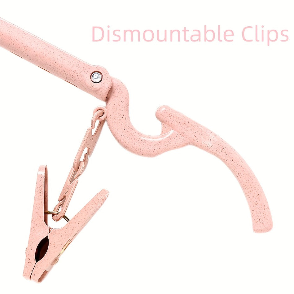 Foldable Coat Hanger Clothes Hanger With Clips For Travel