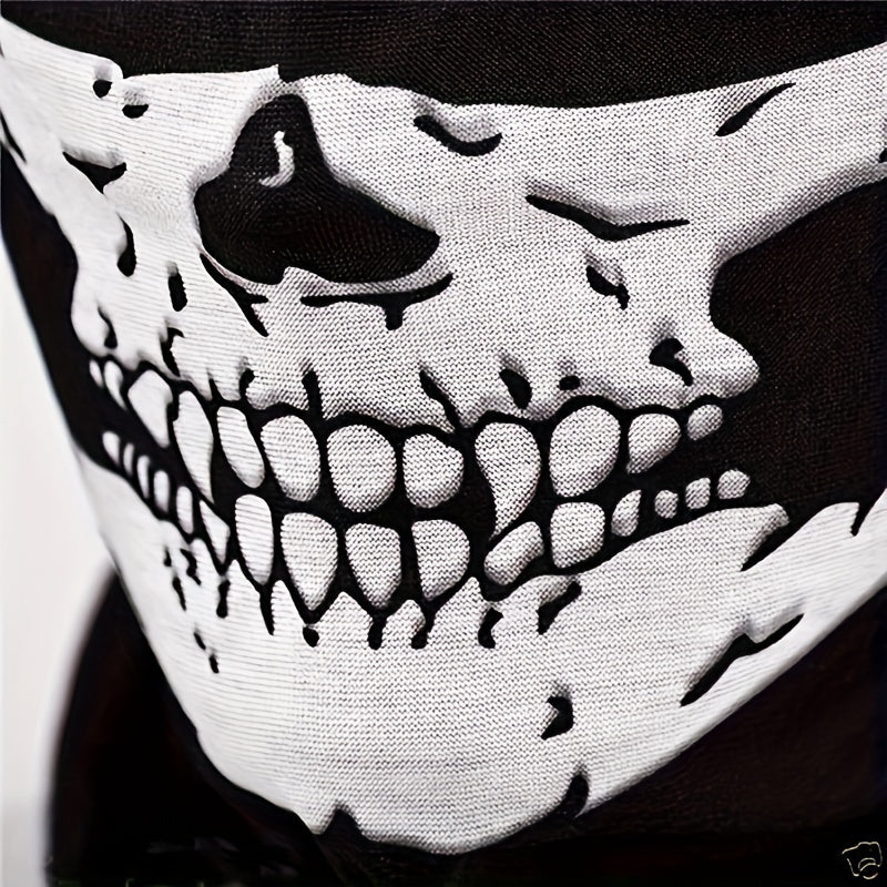 Adult Halloween Death Cloak Skull Face Towel Gloves Costume Set