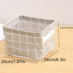 Large Capacity Foldable Plaid Storage Box