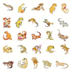 50pcs Colorful Lizard Stickers for Laptop Journal Phone Case Waterproof Stickers