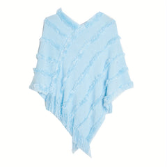 Vintage Tassel Warm Cape Classic Cloak Windproof Shawl