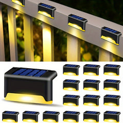 Outdoor Solar Wall Light 16pcs Warm White Waterproof LED Fence Garden Light
