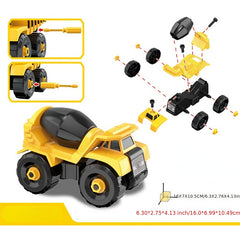 6-piece Christmas Toy Model Disassembly Engineering Car & Dinosaur Pull Back Car