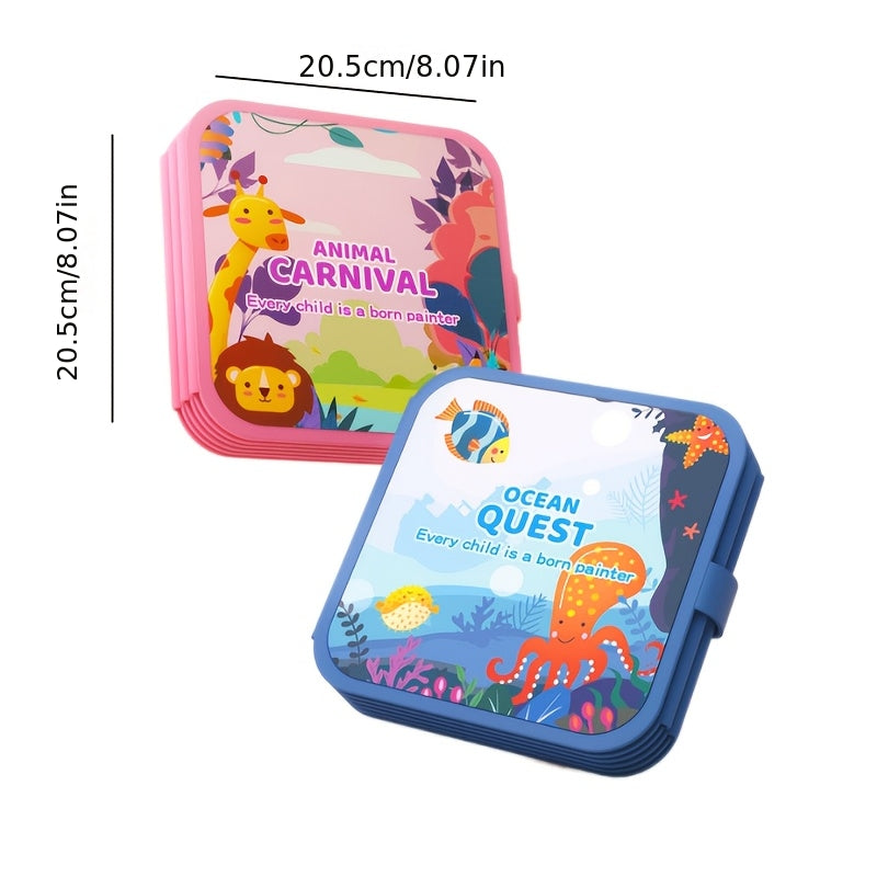 Foldable Magic Water Painting Book - Ocean and Forest Animals