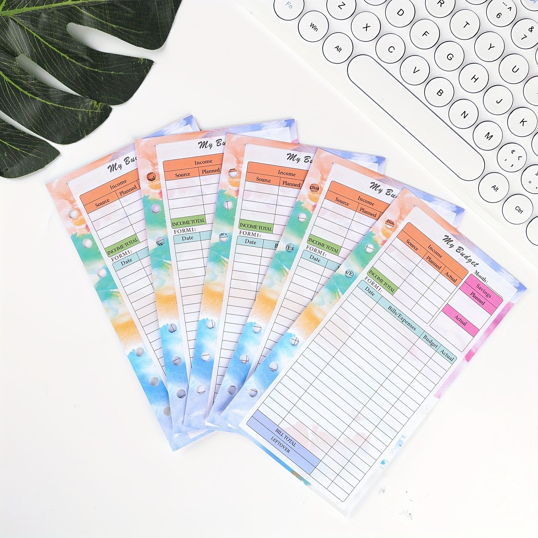 Budget Planner Refill Set - 82 Sheets Loose Leaf Paper with Binder Pocket