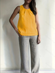  Solid Round Neck Tank Top