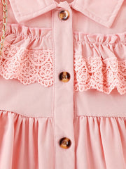 Baby Girls Ruffle Lace Trim Sleeveless Dress