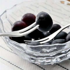 12pcs Stainless Steel Cocktail Forks Mini Salad Fruit Cake Tasting Fork