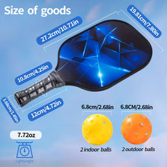 Lightweight Fiberglass Pickleball Rackets 2pcs 4pcs Balls