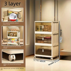 Foldable Storage Box With Lids & Handle - Stackable Shoes Storage