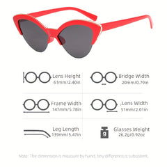 Cat Eye Semi Rimless Sunglasses Beach Party Club UV400