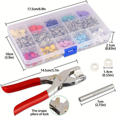 100 200pcs Plier Tool Metal Sewing Buttons Prong Press Studs Snap Fasteners