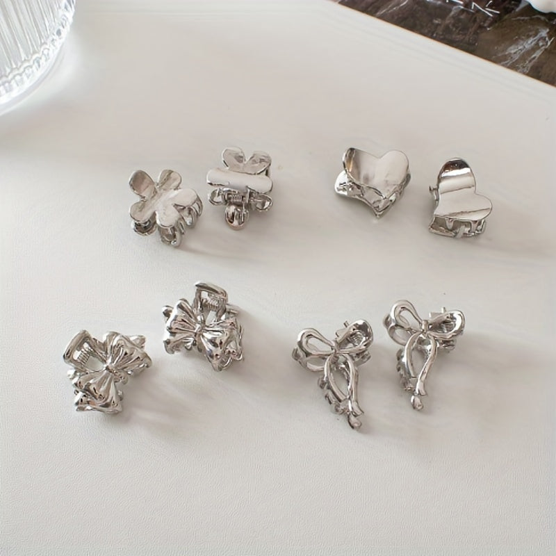 Metallic Hair Claw Clip Set Mini Hair Clip Women Girls