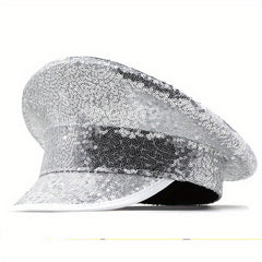 Glitter Bride Hat Full Sequin Decor Sparkly Bridal Women Captain Hat