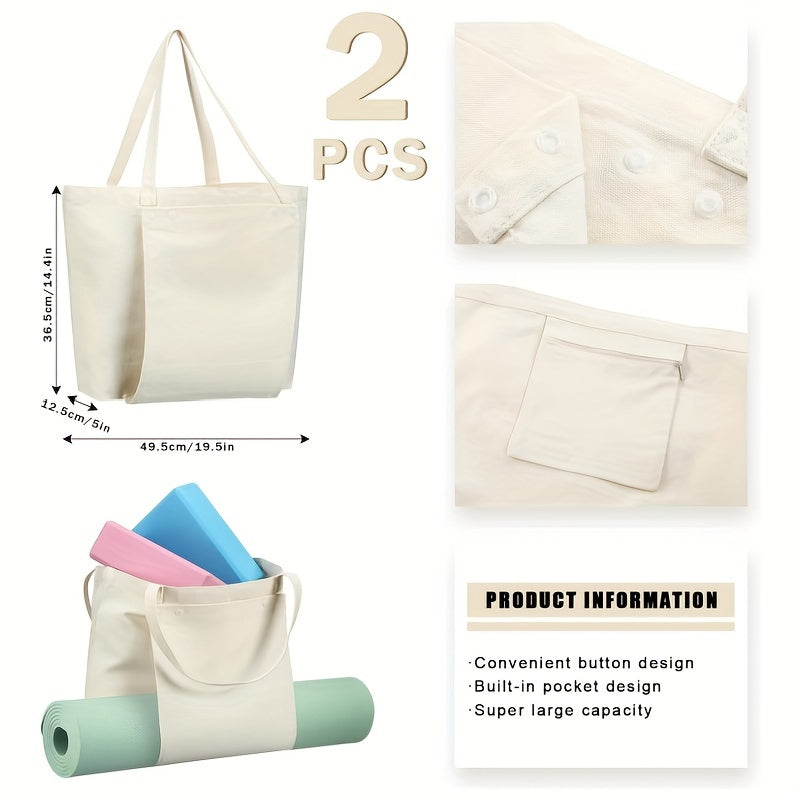 Yoga Mat Tote Bag Pilates Canvas Carrier Pocket Handbag