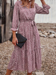  Boho Flounce Sleeve Dress