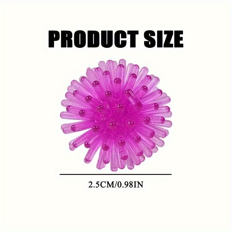 100pcs Mini Hedgehog Squeeze Toys - Colorful Spiky Balls for Party Favors