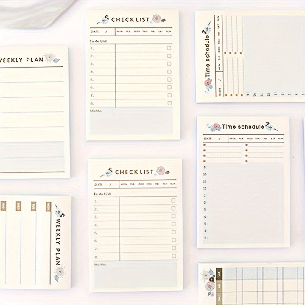 240pcs 4 Styles Portable Time Planner Daily Weekly Monthly Beige Small