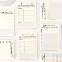 240pcs 4 Styles Portable Time Planner Daily Weekly Monthly Beige Small