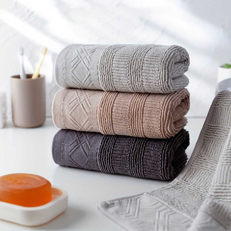 3pcs Solid Cotton Hand Towel Absorbent Soft Face Towel Quick Dry Hand Towels