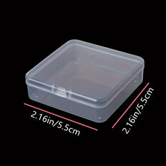 Mini Plastic Storage Box Square Jewelry Earplug Case Portable Container