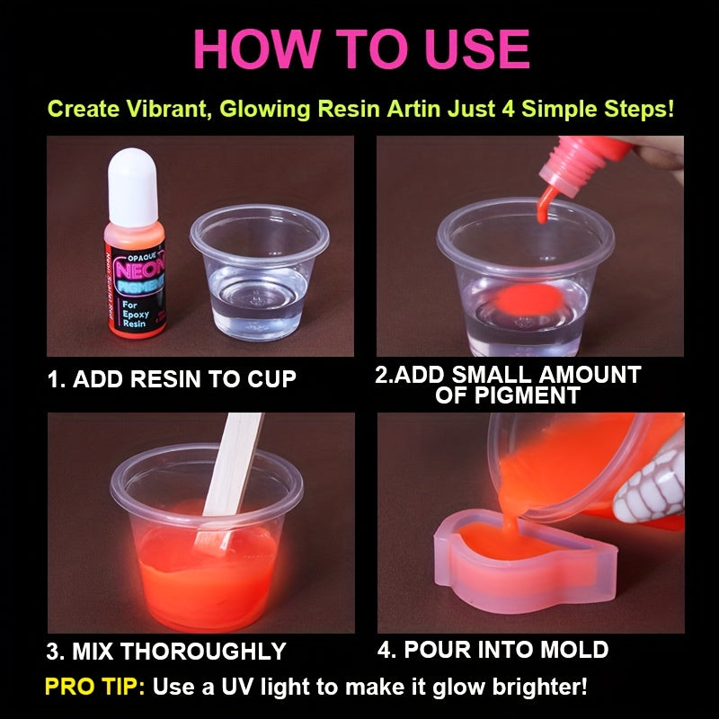 Neon UV Epoxy Resin Dye Kit 12 Colors