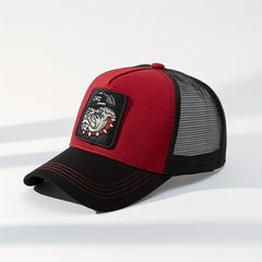 Wild Boar Patch Trucker Hat Embroidered Baseball Cap Unisex Hip Hop Adjustable