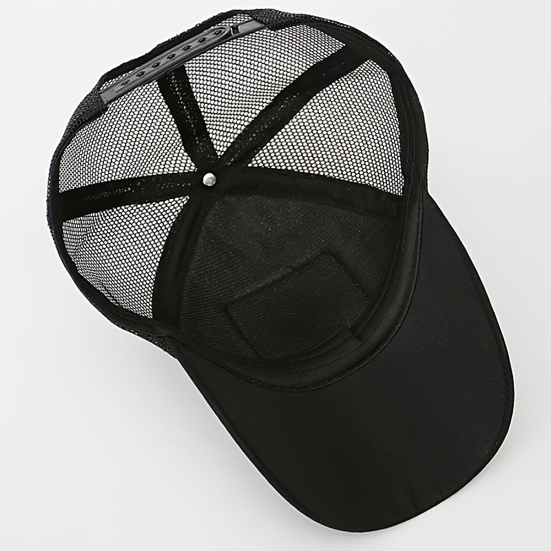 Bee Embroidery Breathable Baseball Hat Mesh Curved Sunshade Cap