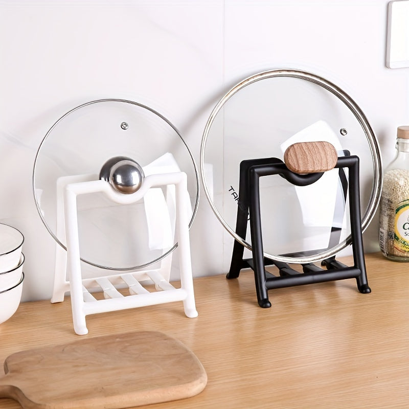 Desktop Pot Cover Frame Storage Stand for Kitchen Utensils