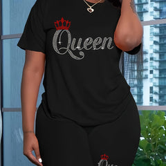 Rhinestone Tee & Shorts Set