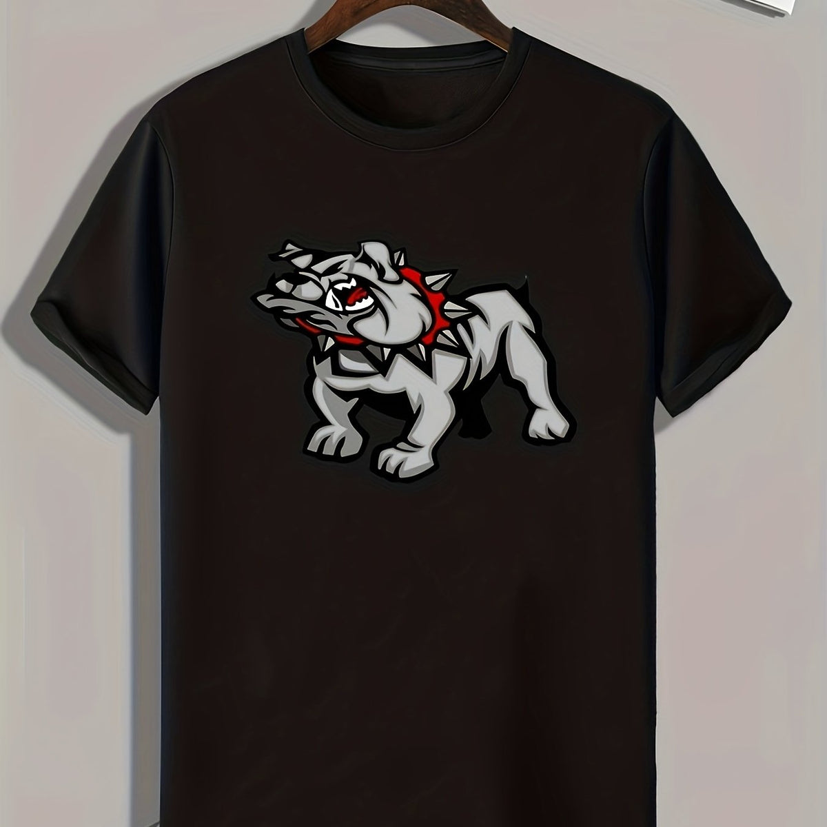 Fierce Dog Print Men's Graphic T-shirt for Summer