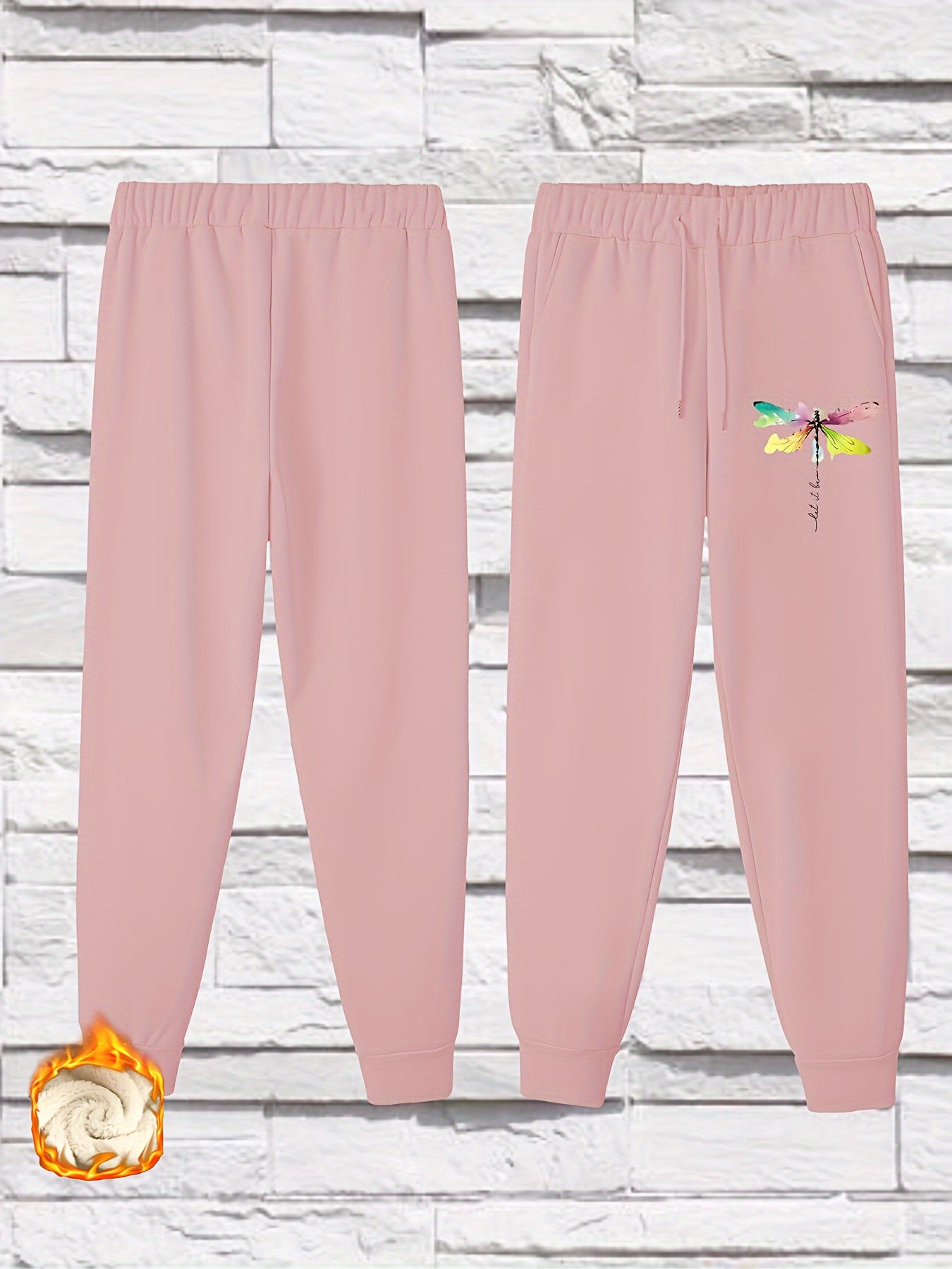 Women's Plus Dragonfly Graphic Fleece Joggers