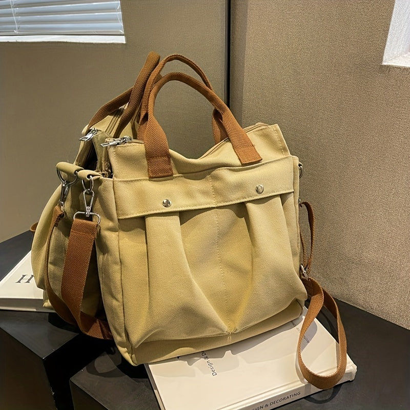 Large Capacity Colorblock Shoulder Bag Casual Crossbody Handbag