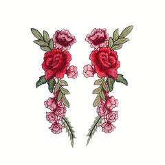 2pc Embroidery Flower Patch Applique DIY Crafts Sticker Sew On Clothes Badges
