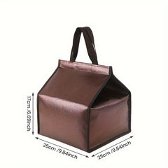 Brown Coffee Cake Insulation Bag Large Capacity Refrigerated Soft Cooler
