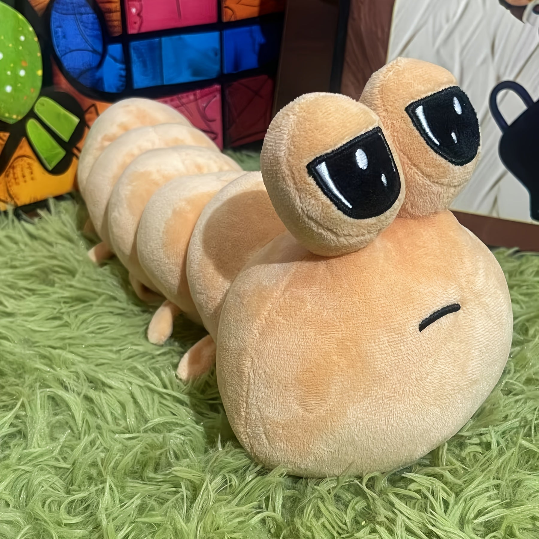 Soft Giant Big-Eyed Worm Plush Toy Stuffed Doll