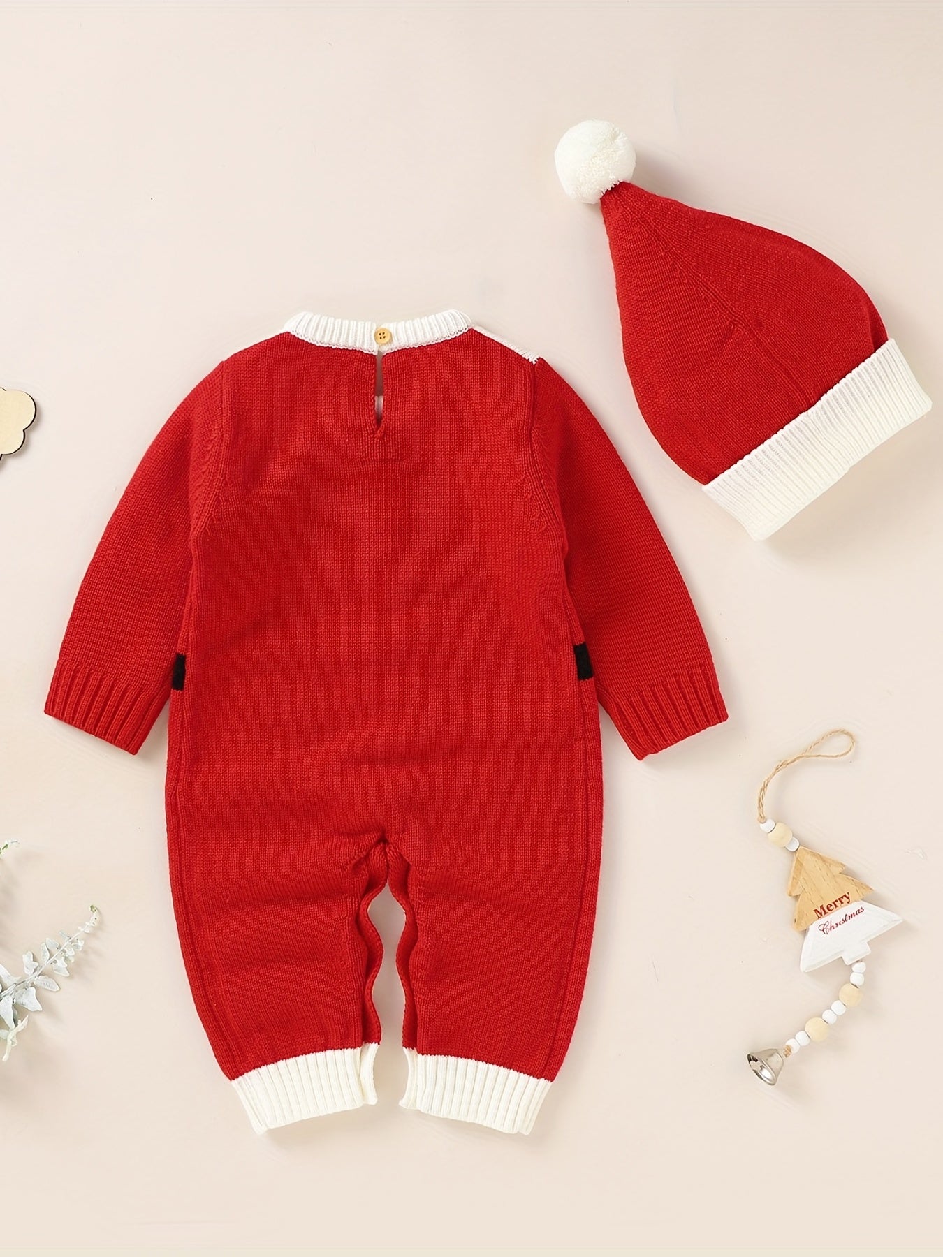 Infant Christmas Onesie & Santa Hat Set Cosplay Santa Claus