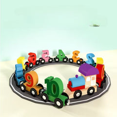 Wooden Magnetic Train Number Puzzle Toy 1-10 Interactive Learning Game