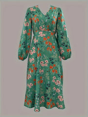  Floral Lantern Sleeve Maxi Dress