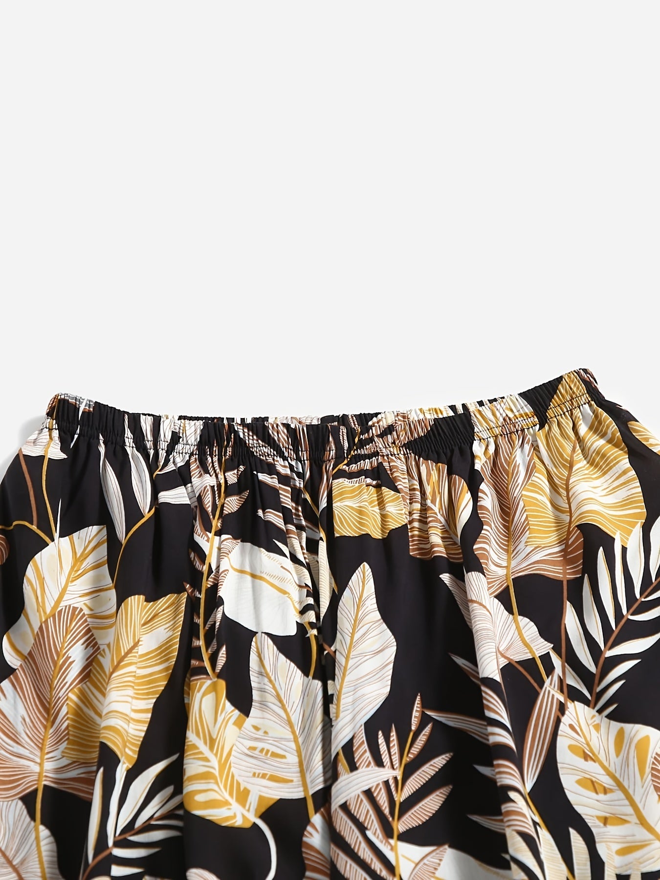  Tropical Print Wide Leg Trousers