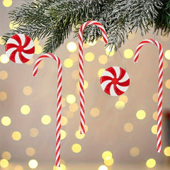 20pcs Christmas Red & Candy Windmill Cane Set Tree Pendant