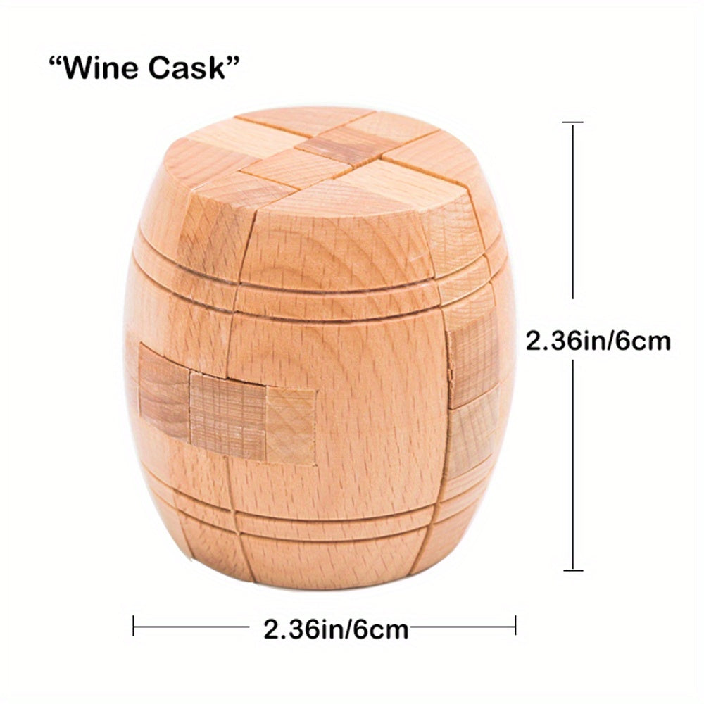 Wooden Kongming Lock 3D Brain Teasers Toy Office Decompression Gift For Kids