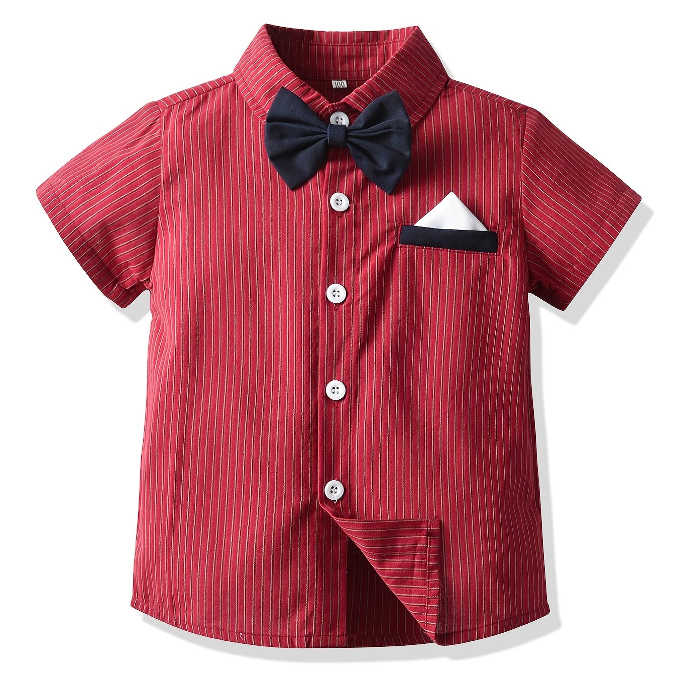 Boys Striped Shirt Short Sleeves Casual Spring And Summer