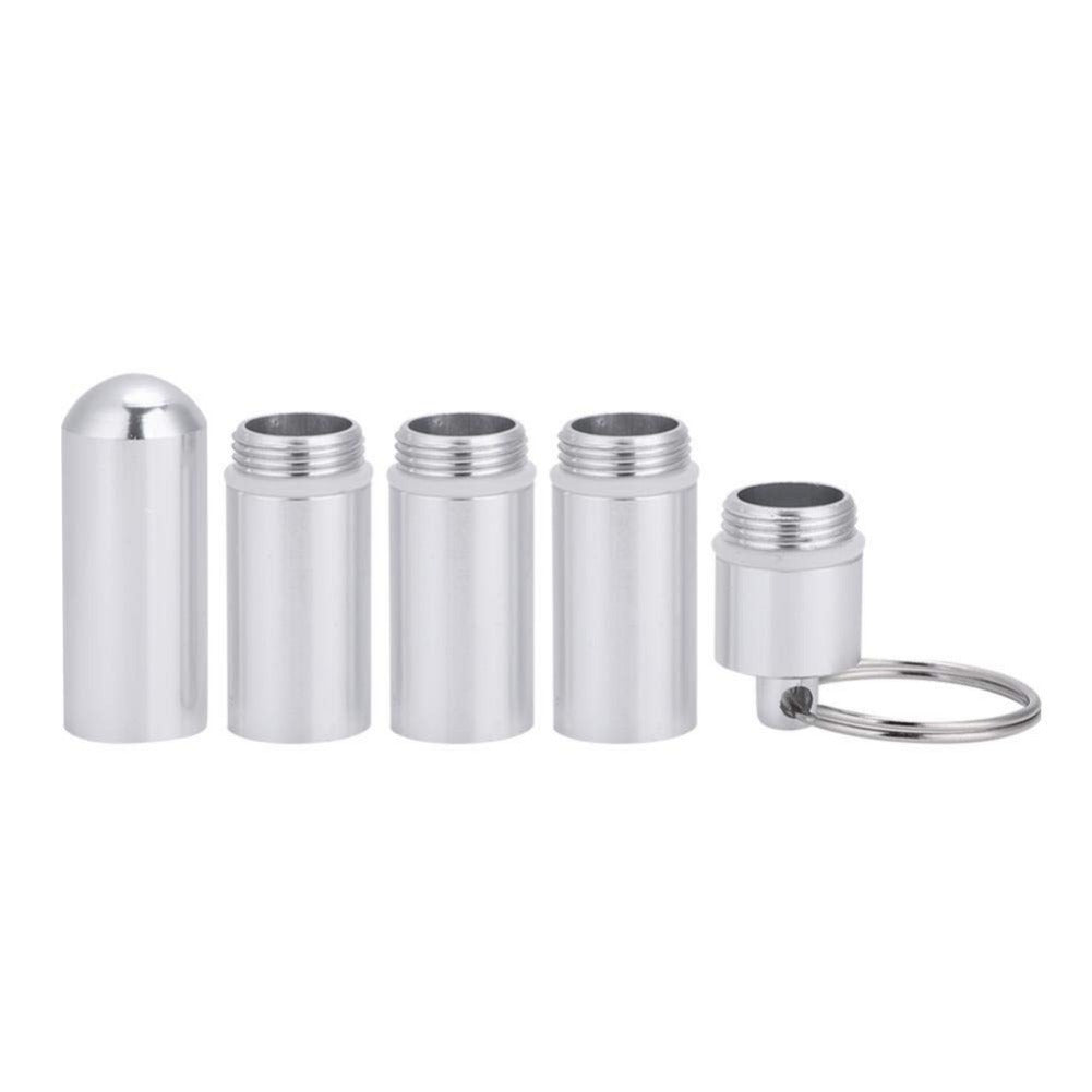 Aluminum Alloy Pill Box Keychain Holder Outdoor Travel Small Organizer