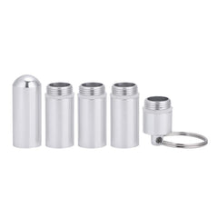 Aluminum Alloy Pill Box Keychain Holder Outdoor Travel Small Organizer