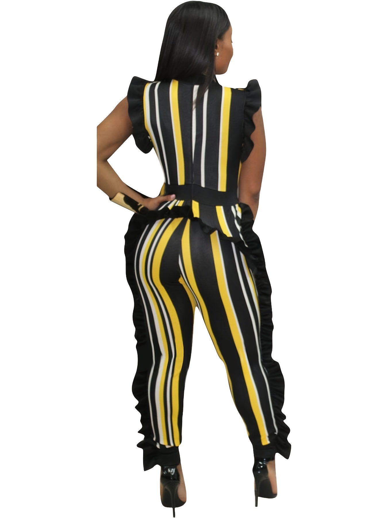 Stylish Sleeveless Vertical Stripe Jumpsuit